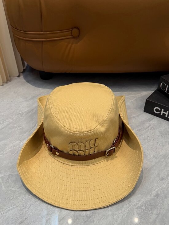 Miu Miu Khaki Canvas Buckle Bucket Hat main image 7